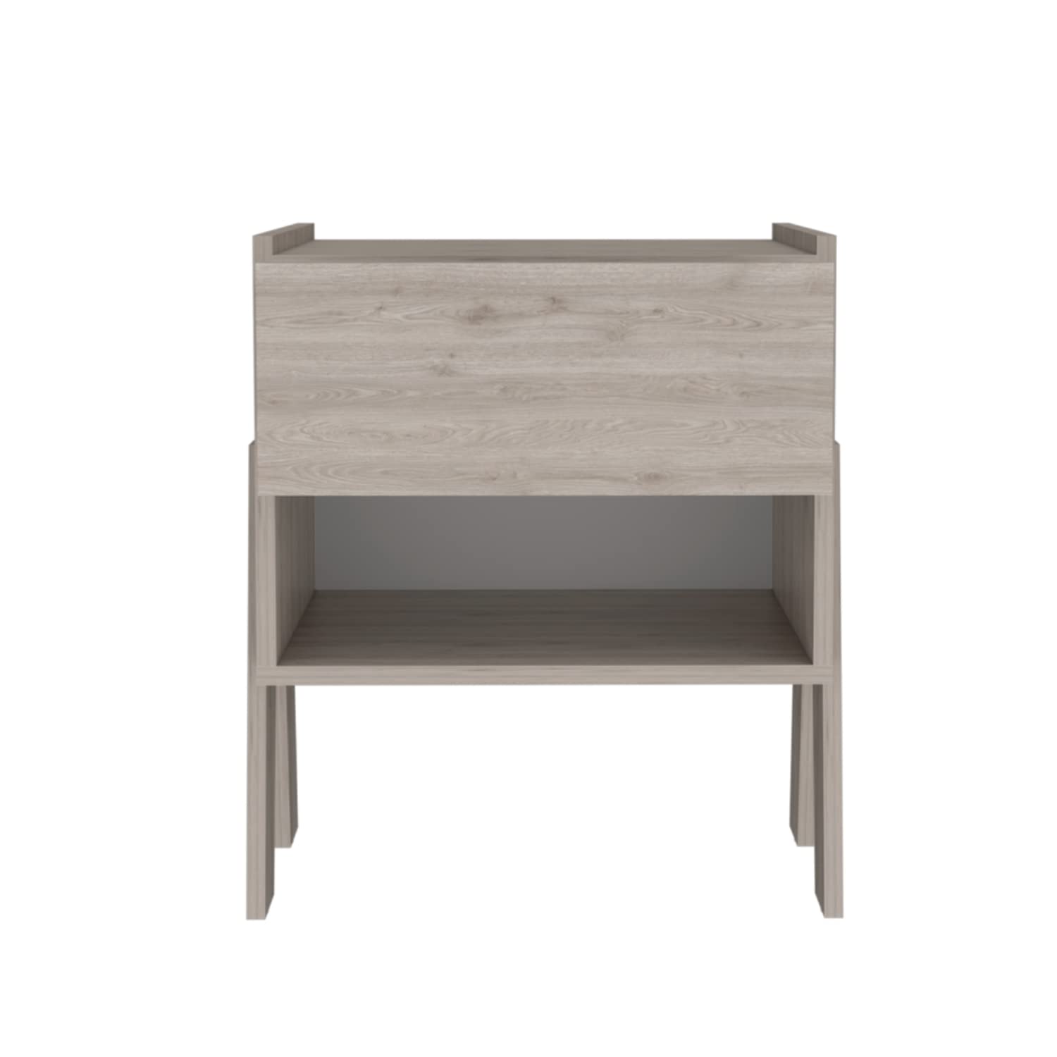 DEPOT E-SHOP Nightstand 22" H, 1 Drawer, 1 Open Shelf, Light Gray